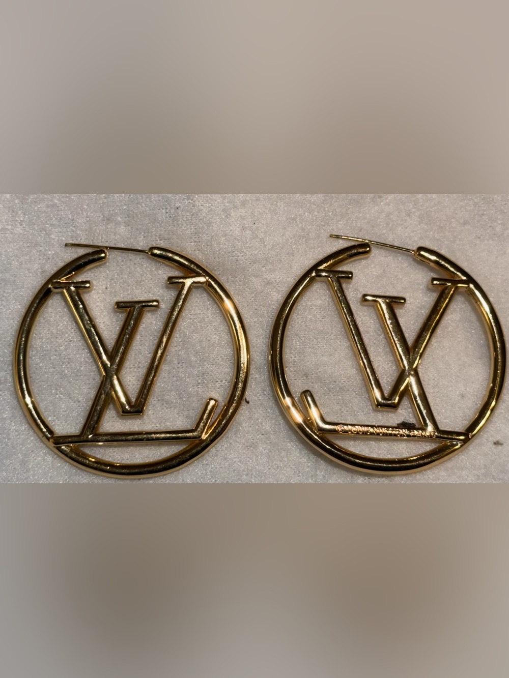 Gold-Tone LV Hoop Earrings